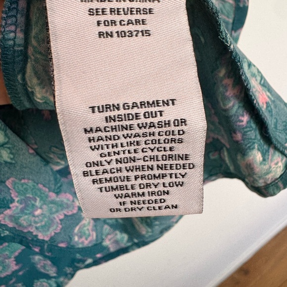 Nanette Lepore Teal Floral Blouse - Picture 4 of 5